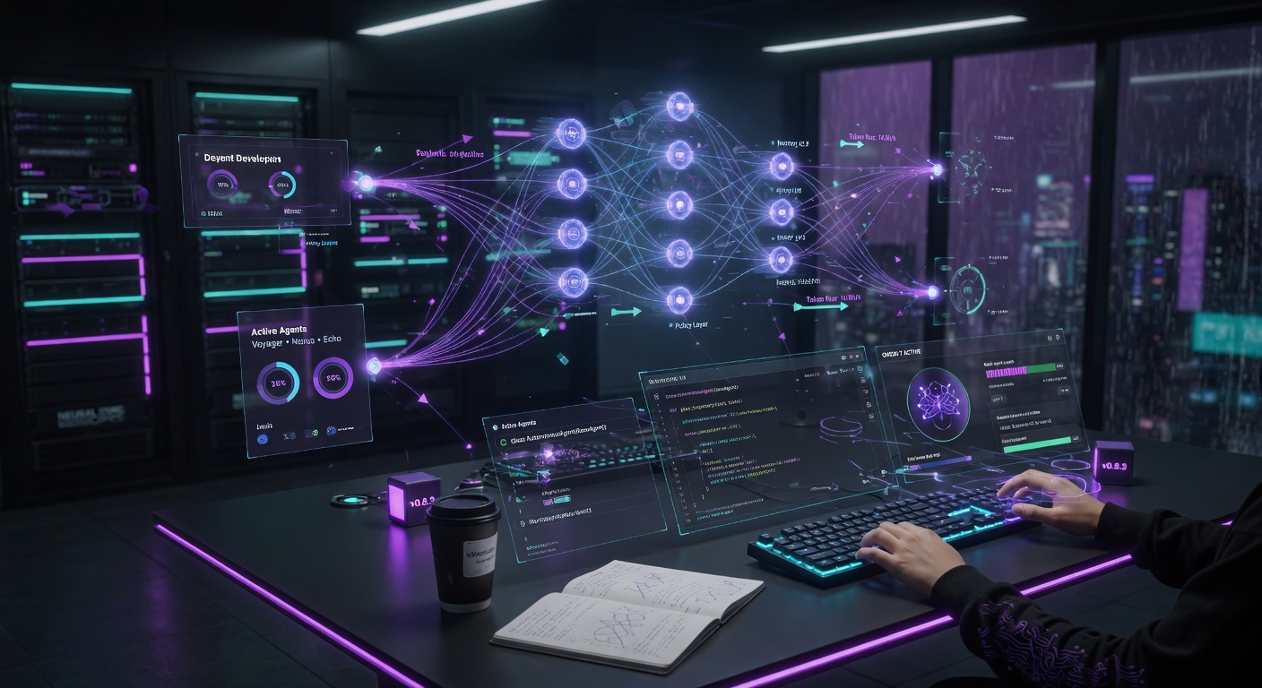 ebartan AI Agent Geliştirici - Soyut Teknoloji Görseli